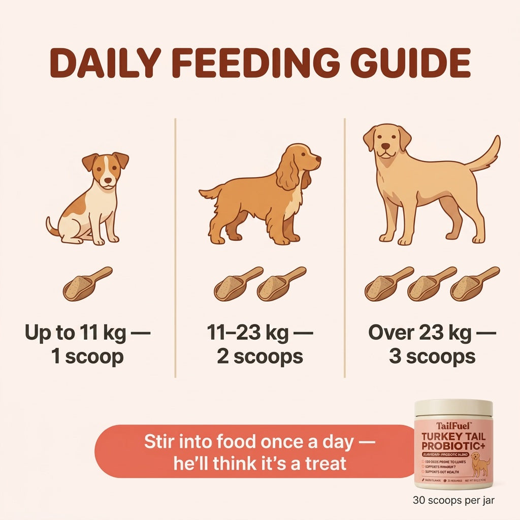 TailFuel™ — Turkey Tail Probiotic+ for Senior Dogs